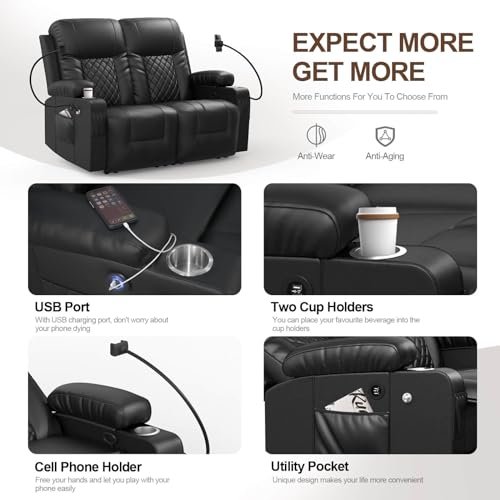 FURNIMAT - FURNIMAT Loveseat Recliner Sofa