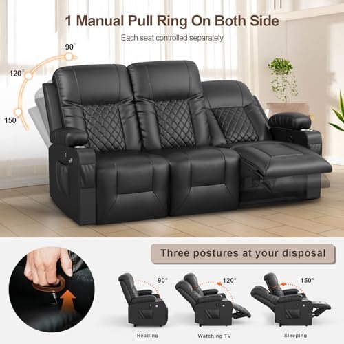 FURNIMAT - FURNIMAT Recliner Sofa Set with 3+1 Pieces in Living Room